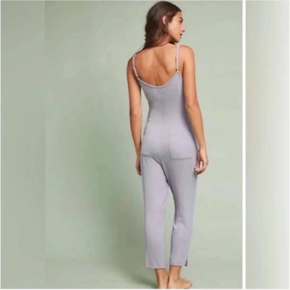 Anthropologie Saturday Sunday Lavender Belted Sleeveless Lounge Jumpsuit - Picture 6 of 12